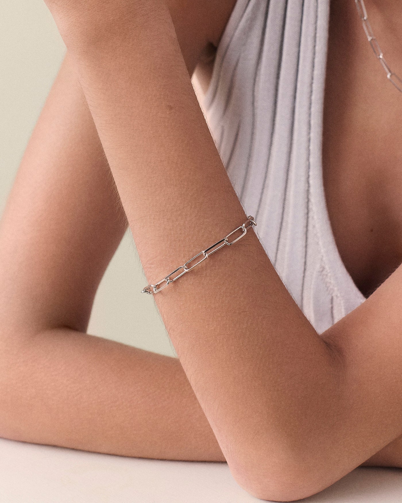 Silver Paperclip Chain Bracelet