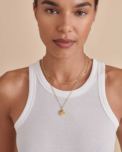 Gold Radiant Pearl Locket Necklace