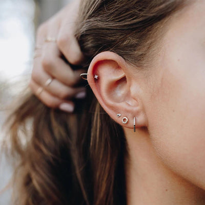 Monochrome Sapphire Huggie Earrings