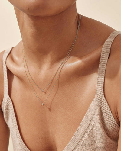 Yellow Gold Solitaire Diamond Pendant Necklace
