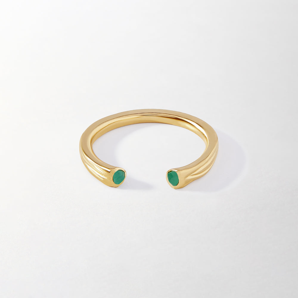 Textured Emerald Stacking Ring