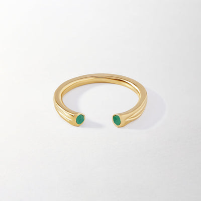 Textured Emerald Stacking Ring
